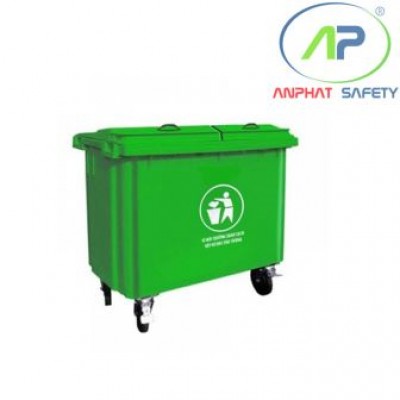 Thùng rác có nắp đậy 660Lít (Màu xanh)